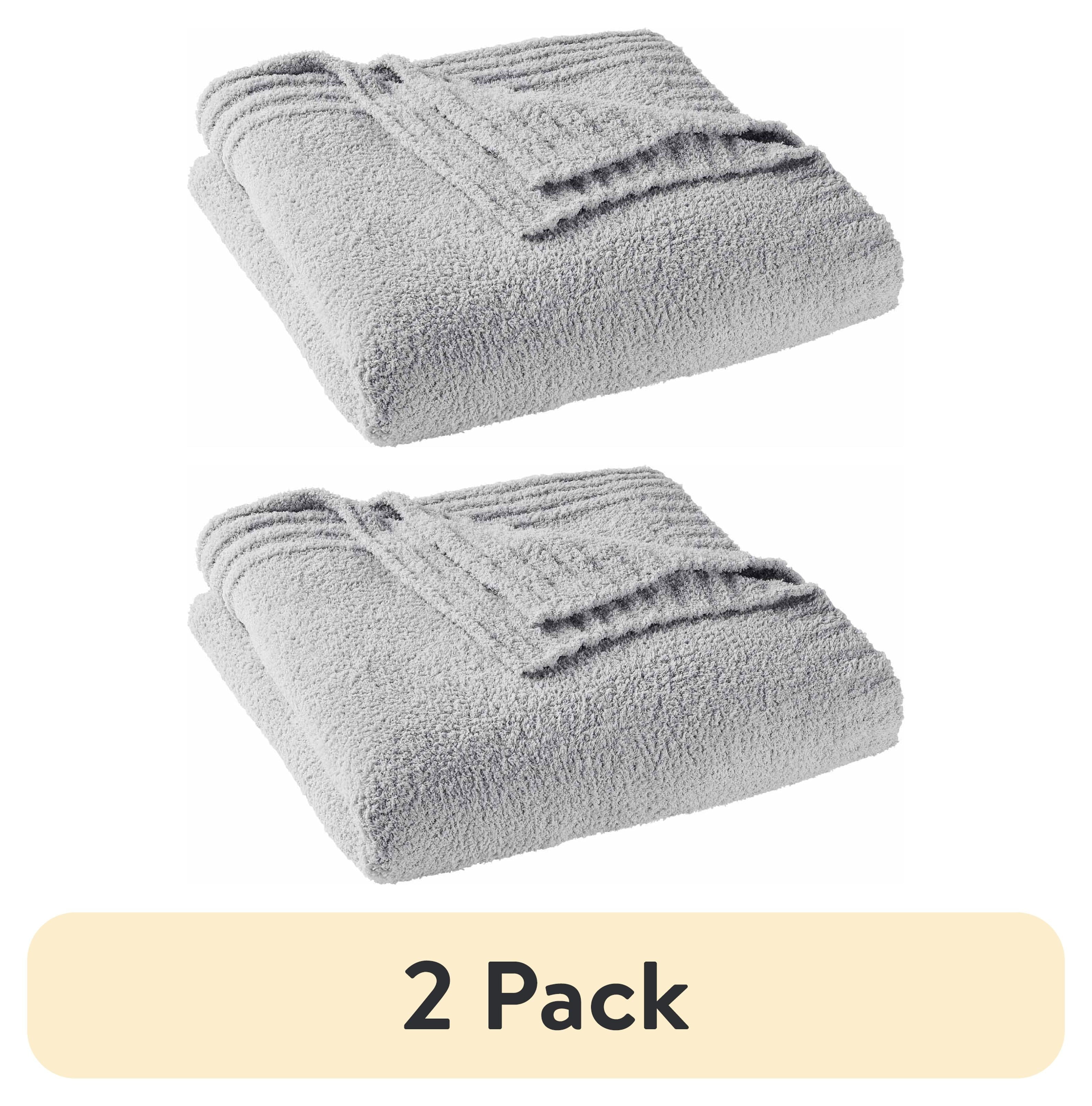 Velmora™ (2 pack) Cozy Knit Blanket, Light Grey, King