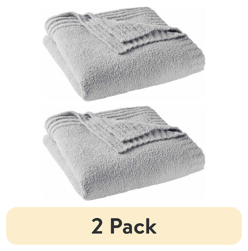Velmora™ (2 pack) Cozy Knit Blanket, Light Grey, King