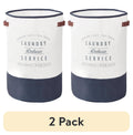 Velmora™ (2 pack) Ivory/Grey Canvas Laundry Hamper, 16 in x 25 in