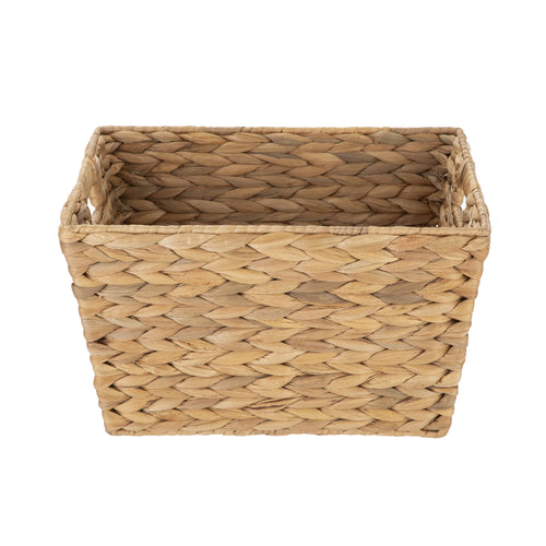 Velmora™ (2 pack) Large Water Hyacinth Decorative Storage Basket with Handles, 14 in x 11 in x 8.5 in