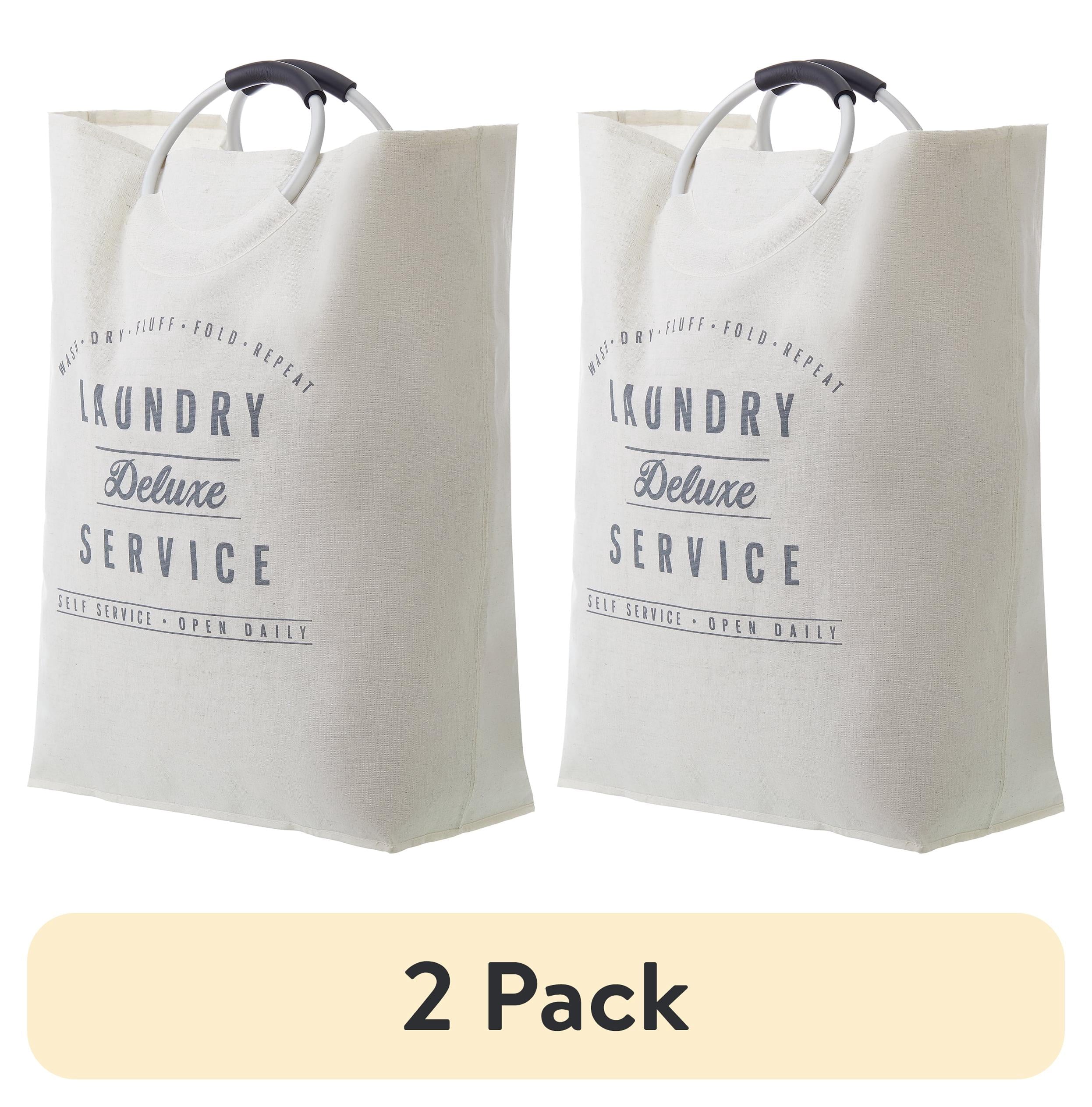 Velmora™ (2 pack) Deluxe Laundry Service Canvas Tote with Aluminum Handles