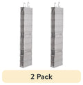 Velmora™ (2 pack) Gray 10-Shelf Hanging Closet Organizer with Side Pockets