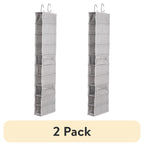 Velmora™ (2 pack) Gray 10-Shelf Hanging Closet Organizer with Side Pockets