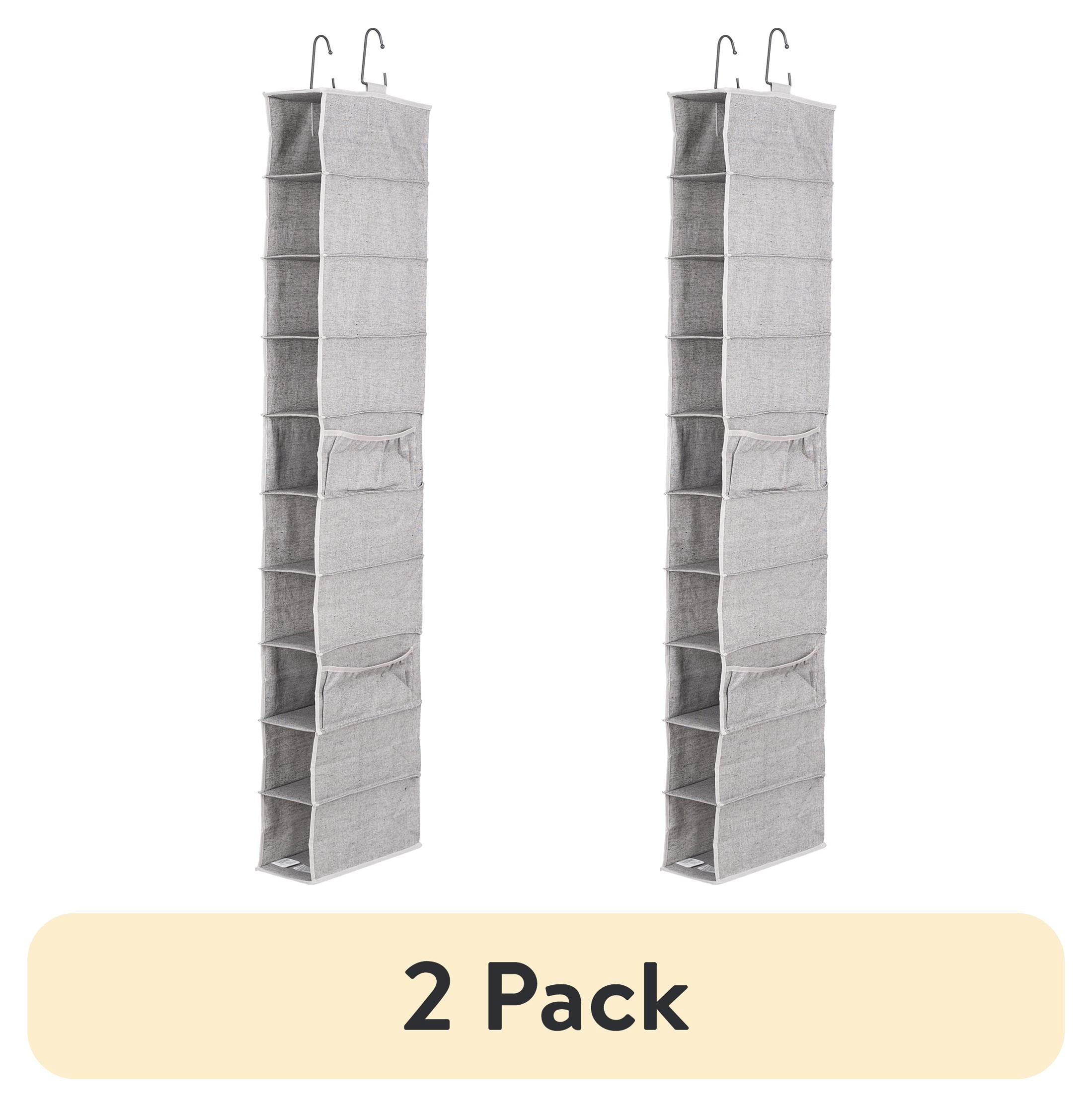 Velmora™ (2 pack) Gray 10-Shelf Hanging Closet Organizer with Side Pockets