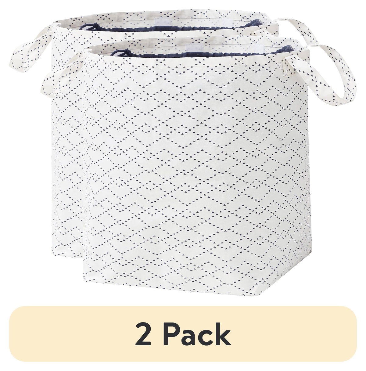 Velmora™ (2 pack) White/Black Lattice Laundry Tote, 16 in x 20 in