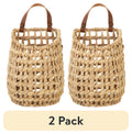 Velmora™ (2 pack) Water Hyacinth Hanging Basket with Faux Leather Strap