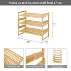 Velmora™ Bamboo 3-Tier Shoe Rack for 9 Pairs