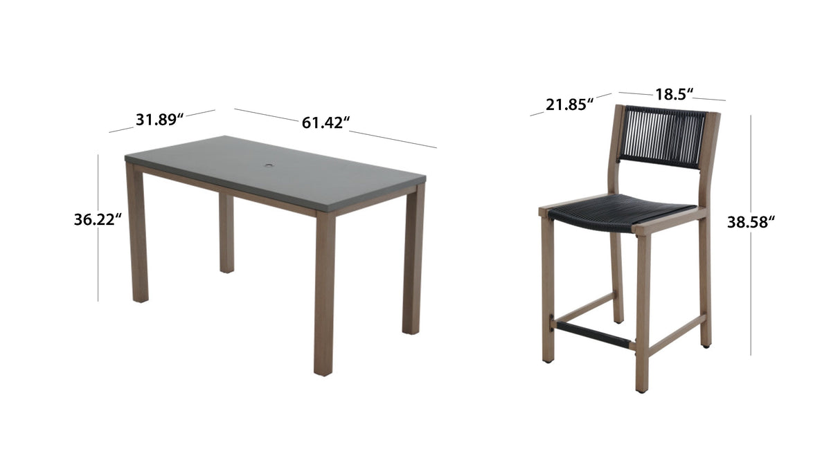 Velmora™ Tarren 5-Piece High Dining Set, Black