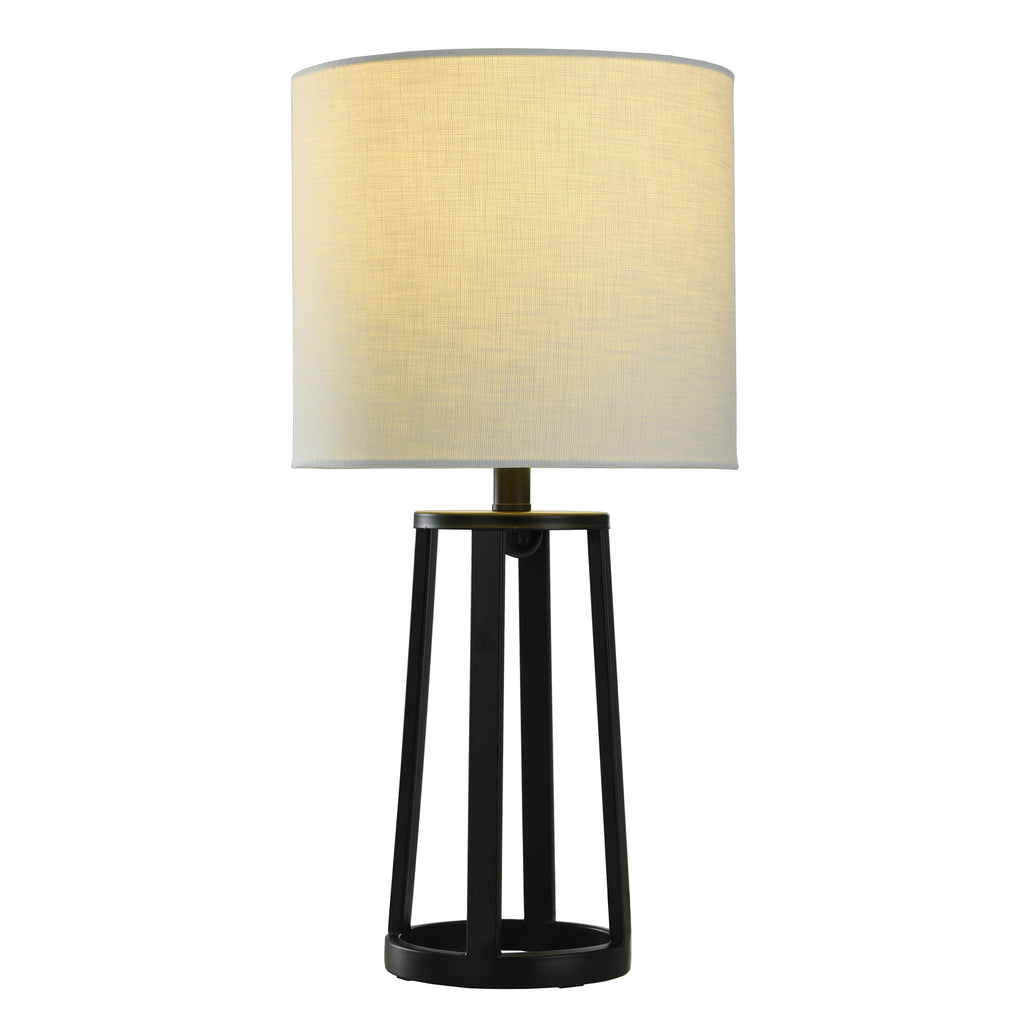 Velmora™ Modern Matte Black Table Lamp with Classic Drum Shade
