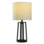 Velmora™ Modern Matte Black Table Lamp with Classic Drum Shade