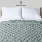 Velmora™ Diamond Gauze Quilt, Sage Green, Full/Queen