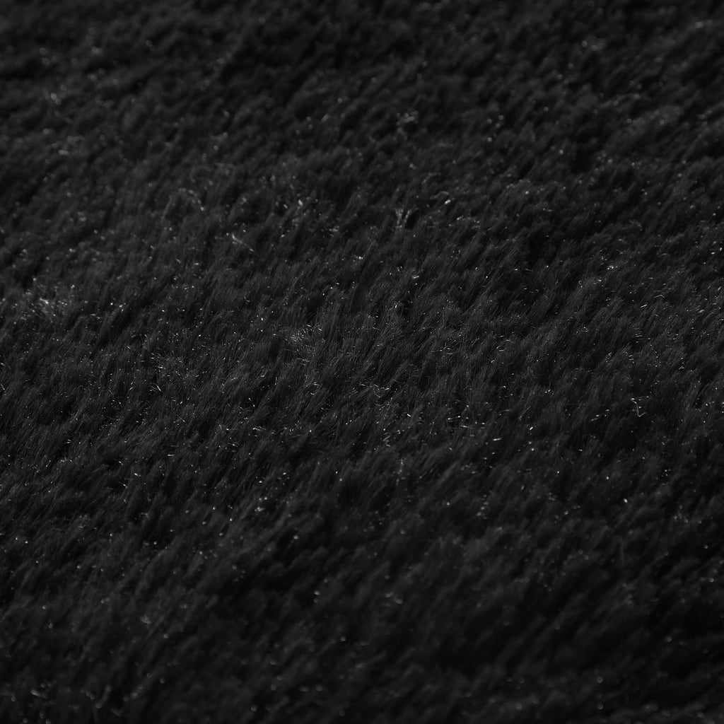 Velmora™ Cushion Shag Bedroom Rug For Adults, Black, 4'x6'