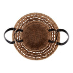 Velmora™ 2-Pack Round Decorative Storage Baskets with Faux Leather Handles, Natural, 14.5 in x 16.5 in