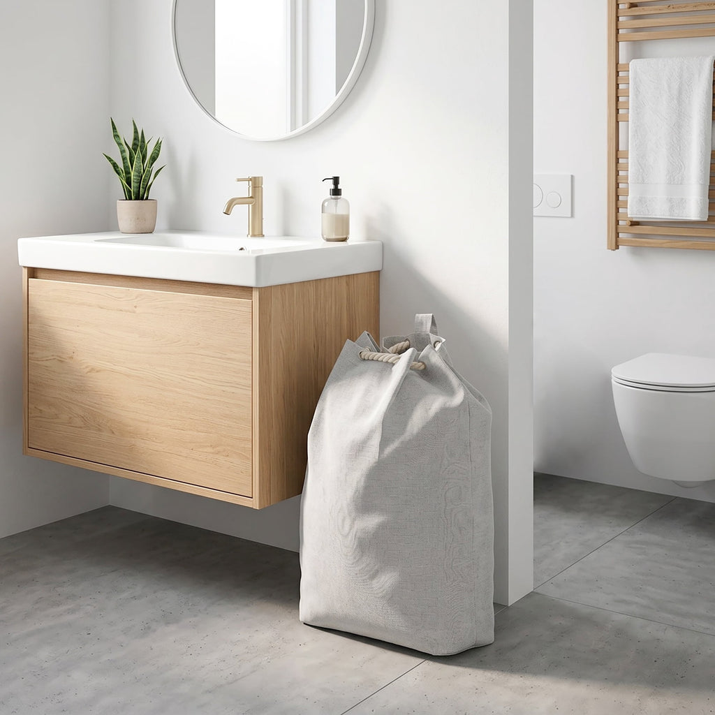 Velmora™ (2 pack) Polyester and Cotton Canvas Laundry Bag, Gray, 15 in W x 7 in D x 24.5 in H
