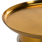 Velmora™ Zenith Round Modern Glam Tray Top Side Table, White/Gold