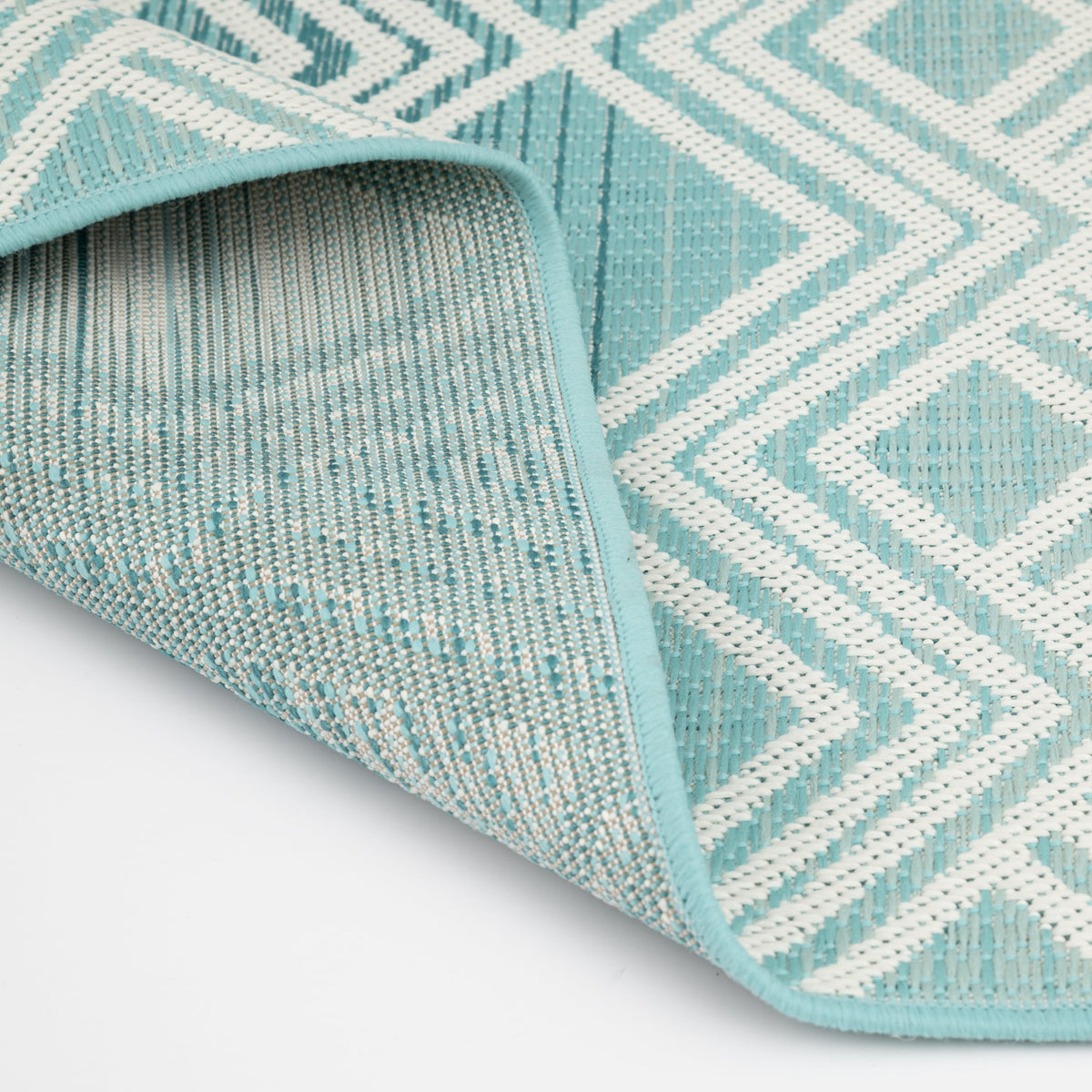 Velmora™ Aqua Geometric Outdoor Rug, 6 ft 6 in x 9 ft 6 in