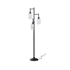 Velmora™ 63.5 in 3 Light Contemporary Black Floor Lamp Clear Glass