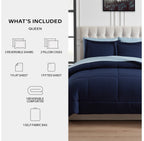 Velmora™ Reversible 7-Piece Bed-in-a-Bag Bedding Set, Queen, Navy