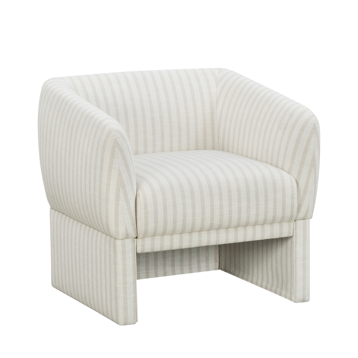 Velmora™ Beautiful Small Space Accent Chair , Beige and White Linen