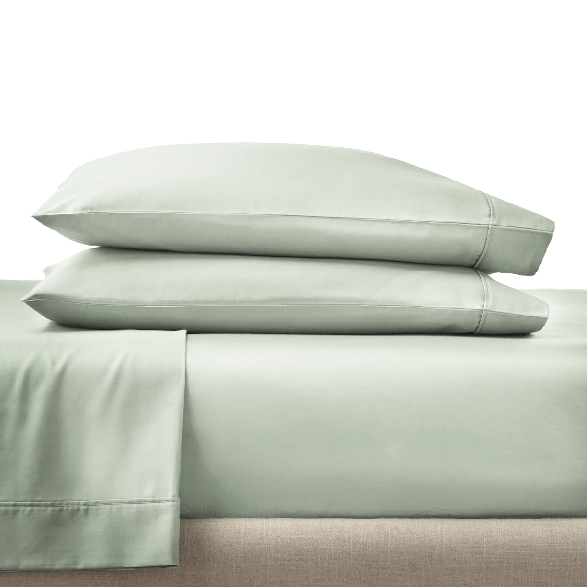 Velmora™ 4-Piece 300 Thread Count 100% Cotton Sateen Sheet Set, Soft Sea, Queen