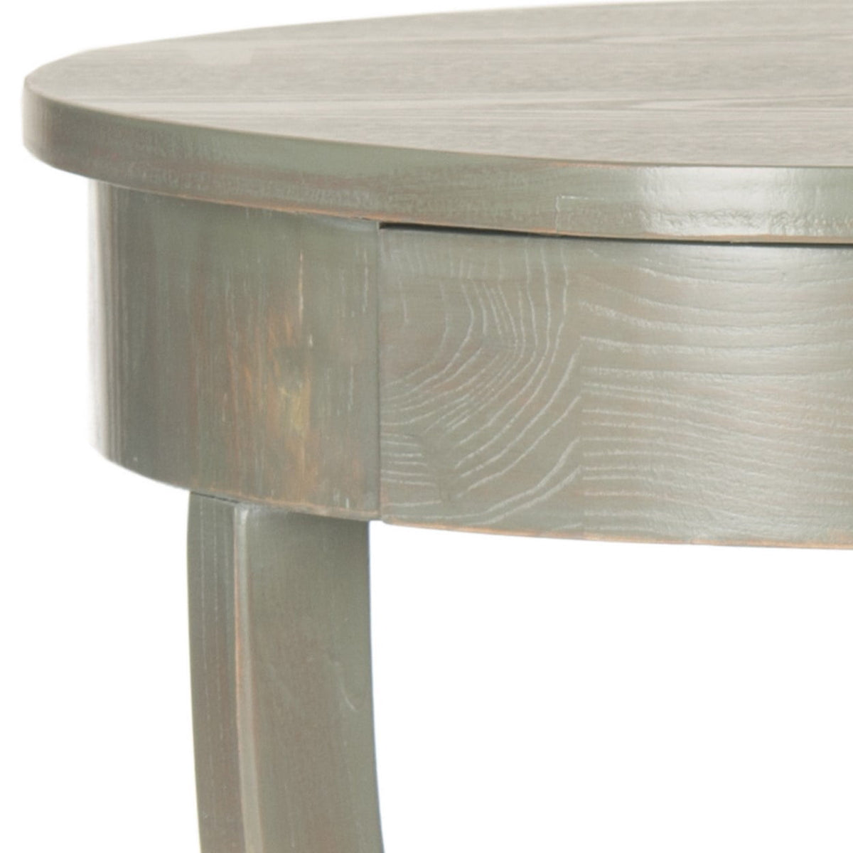 Velmora™ Kendra Contemporary Round Pedestal End Table with Drawer, French Grey