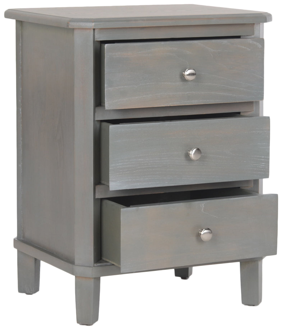 Velmora™ Joe Classic End Table with 3 Storage Drawers, French Grey