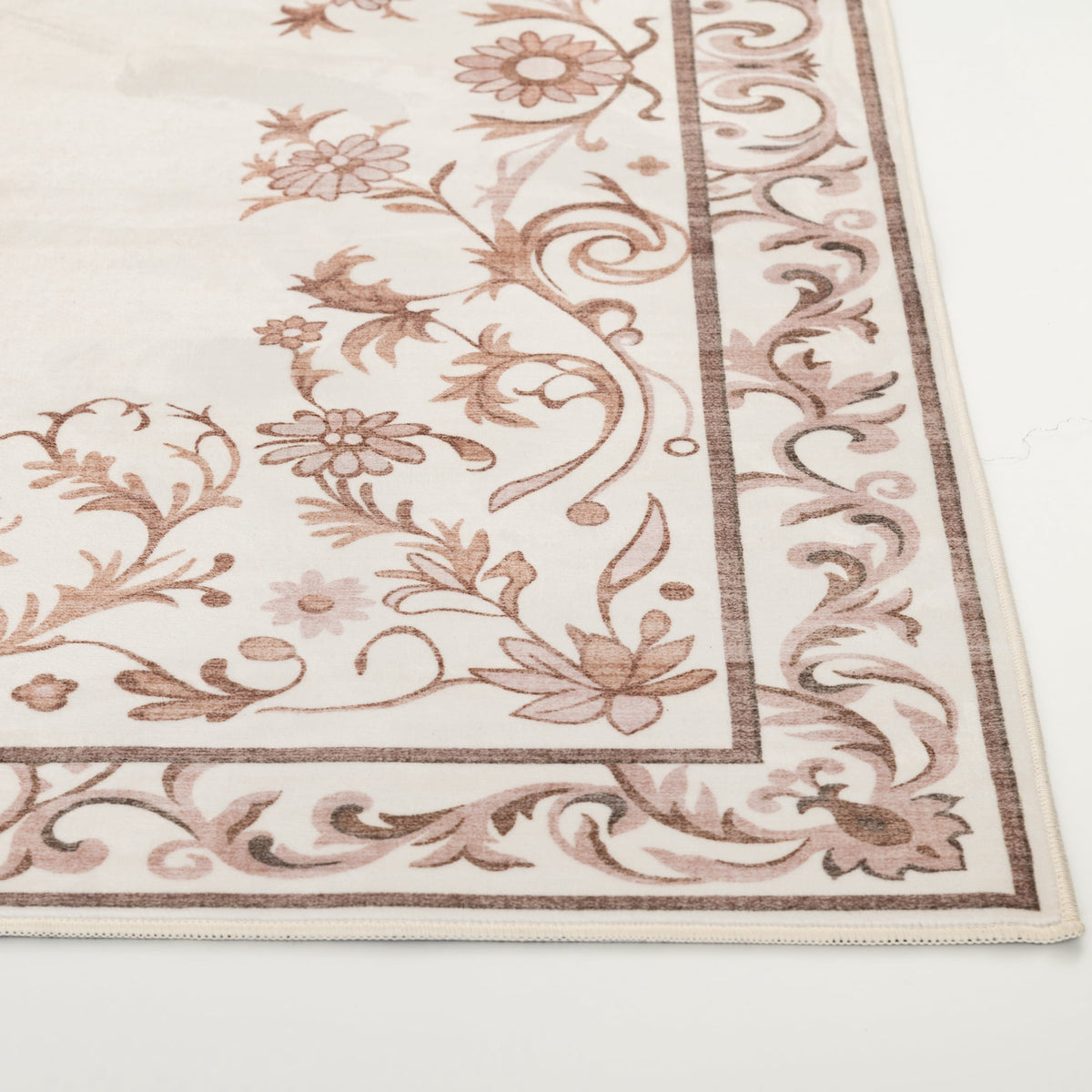 Velmora™ Tan Floral Faux Fur Indoor Area Rug, 4 ft x 5 ft 6 in
