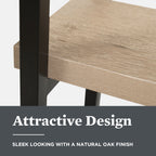 Velmora™ Jace 3-Shelf Over-the-Toilet Storage Shelf, Black Frame with Oak Shelves