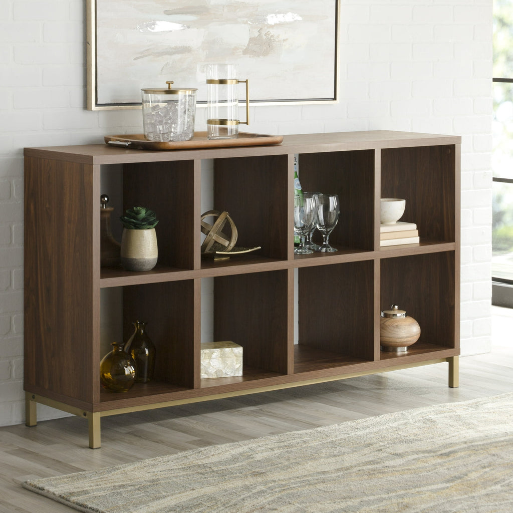 Velmora™ 8-Cube Organizer with Metal Base, Vintage Walnut