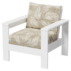 Velmora™ Ezra 4-Piece Outdoor HDPE Conversation Set, White with Neutral Palm Cushions