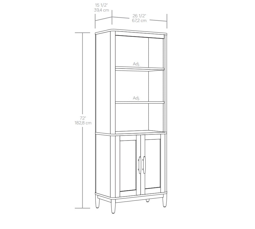 Velmora™ Springwood Bookcase with Doors, Light Honey Finish