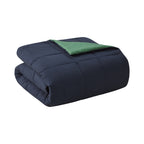 Velmora™ Dorm Essentials 14-Piece Bed-in-a-Bag Comforter Set, Twin-XL, Reversible Navy/Green
