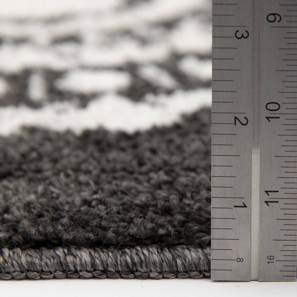 Velmora™ 9'X12' Charcoal Gray Medallion Shag Indoor Area Rug