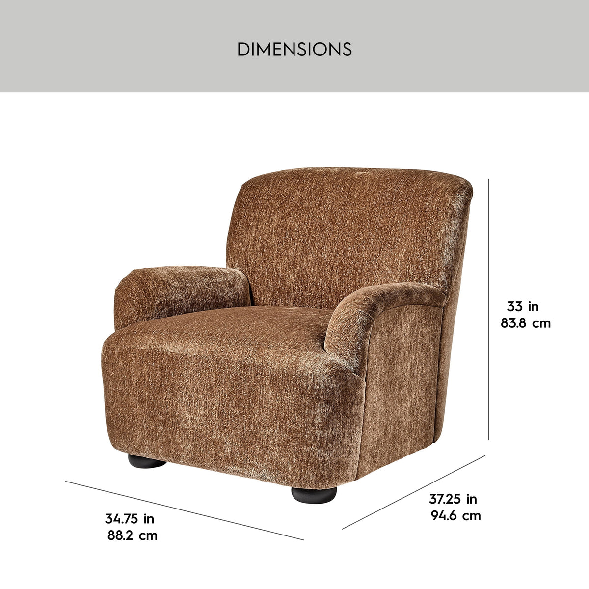 Velmora™ Waylen Accent Chair, Caramel Chenille