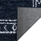 Velmora™ Washed Indigo Bordered Tufted Washable Area Rug, 5 ft x 7 ft