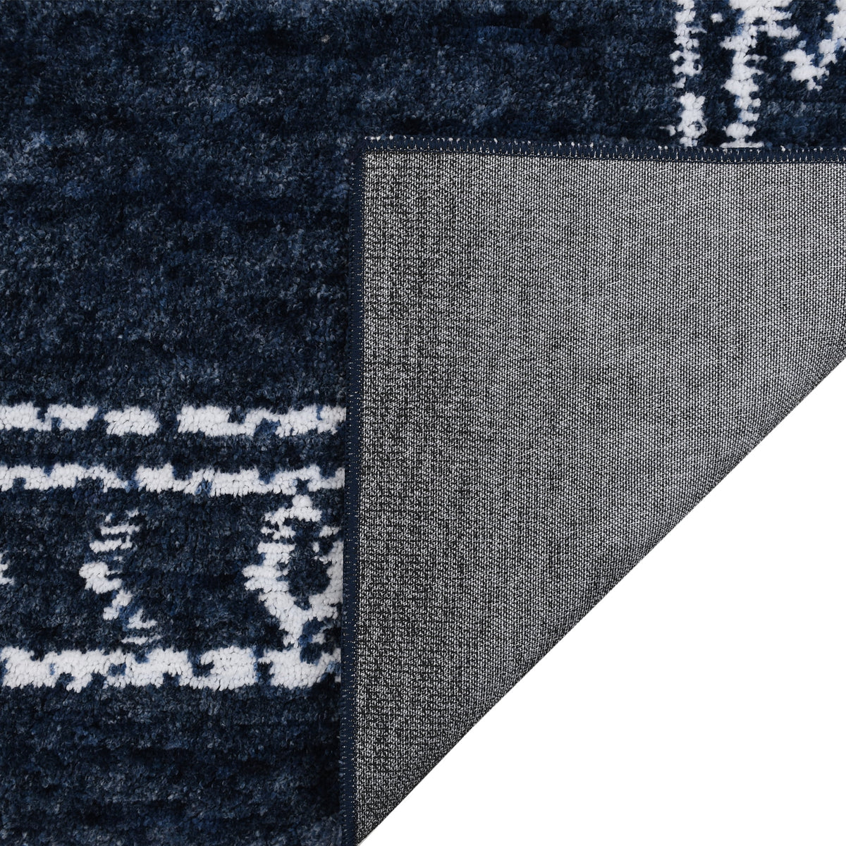 Velmora™ Washed Indigo Bordered Tufted Washable Area Rug, 5 ft x 7 ft