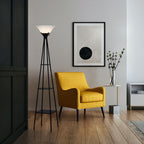 Velmora™ Metal Etagere Floor Lamp with Shelves, Charcoal Finish