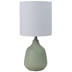 Velmora™ Grab and Go 16 in Sage Ceramic Table Lamp with White Linen Shade