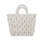 Velmora™ (2 pack) Medium White Woven Rope Decorative Storage Basket with Handles, 14.3 in x 11 in x 9 in