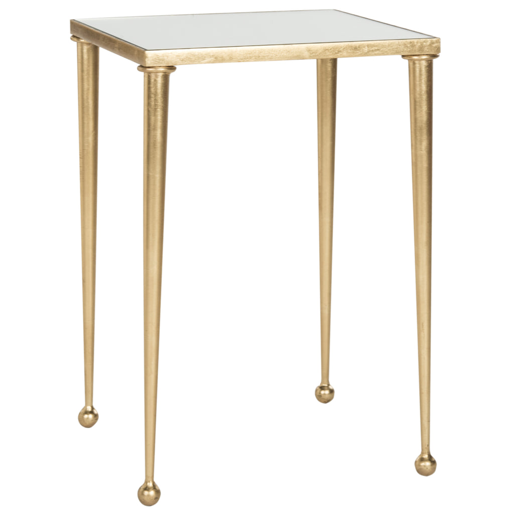 Velmora™ Nyacko Solid Class Mirror Top Gold Leaf End Table