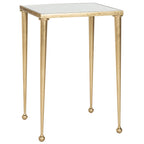 Velmora™ Nyacko Solid Class Mirror Top Gold Leaf End Table