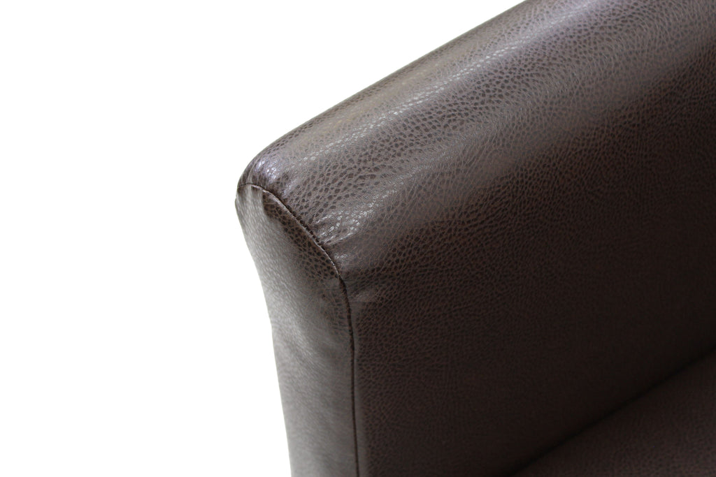 Velmora™ Faux Leather Bucket Accent Chair, Brown