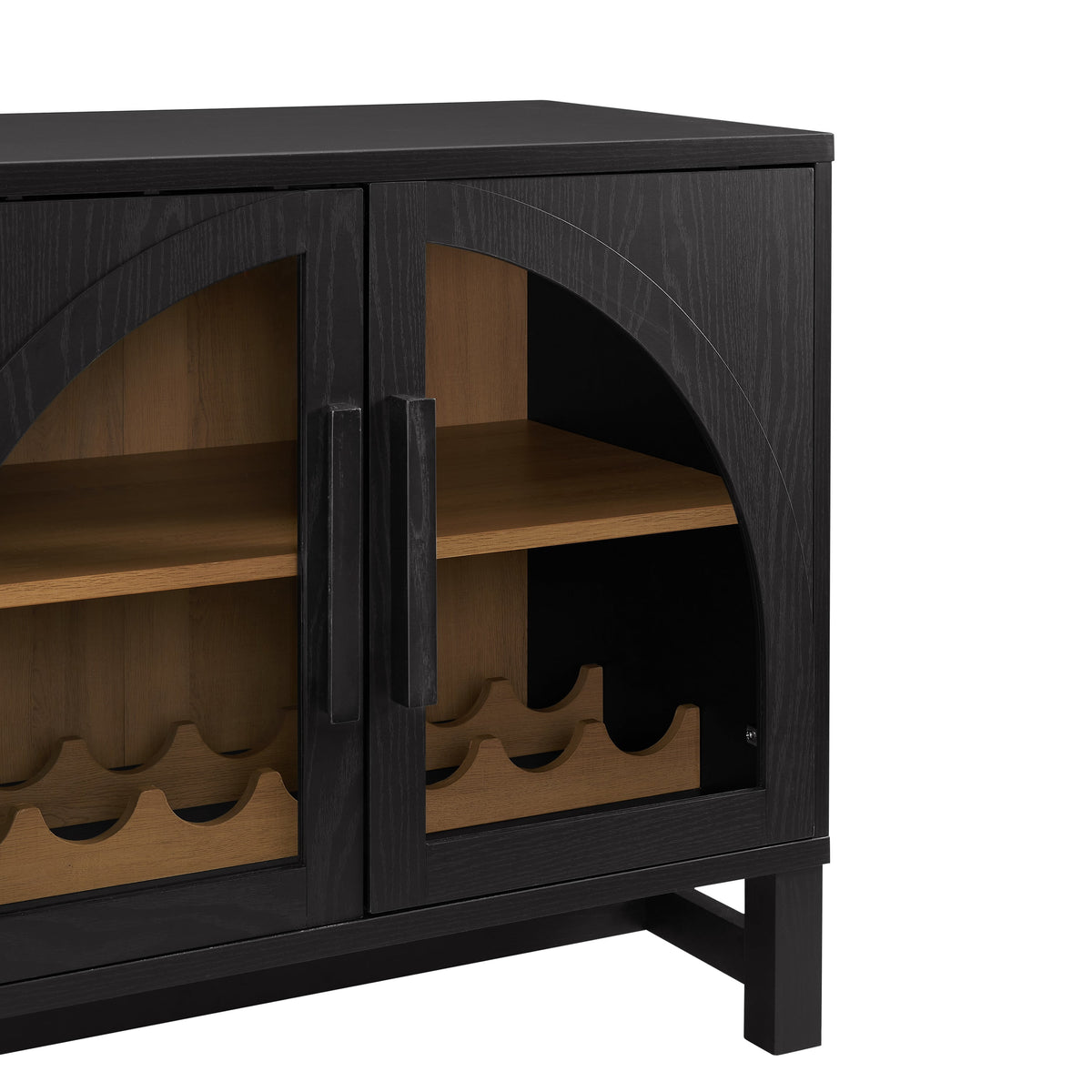 Velmora™ Juliet Arch Door Kitchen Console, Black Finish