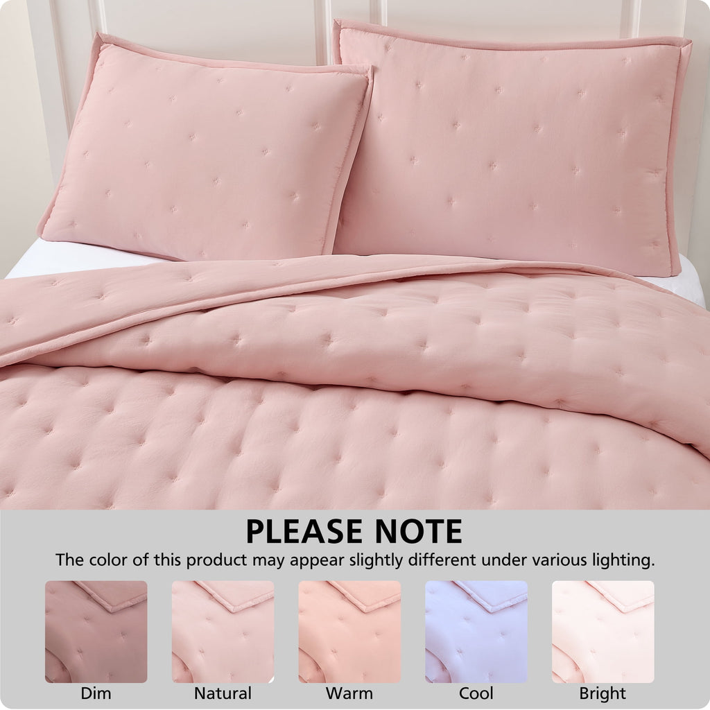 Velmora™ Full/Queen Comforter Set, All-Season, 3-Piece, Pink