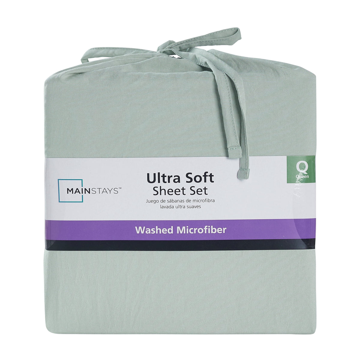 Velmora™ Washed Ultra Soft Microfiber Bed Sheet Set, King, Soft Sea, 4 Piece