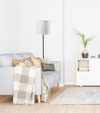 Velmora™ 56.5 in Floor Lamp, Black Finish with White Fabric Shade