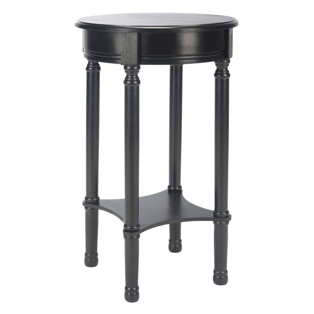 Velmora™ Tinsley Solid Rustic Round Accent Table, Black