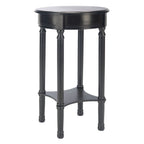 Velmora™ Tinsley Solid Rustic Round Accent Table, Black