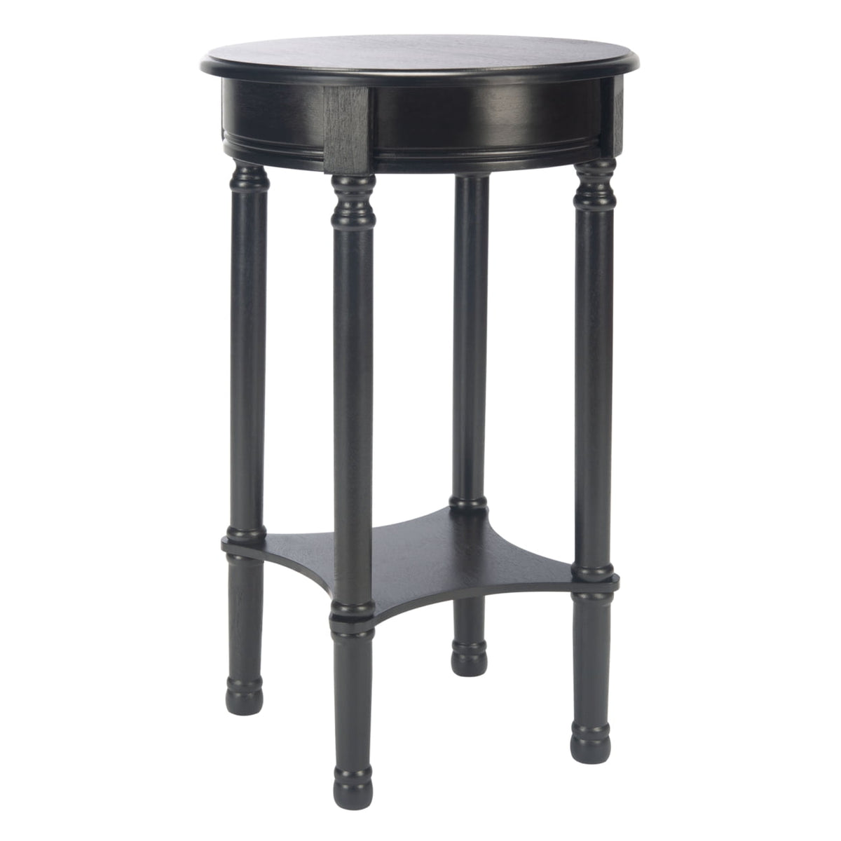 Velmora™ Tinsley Solid Rustic Round Accent Table, Black