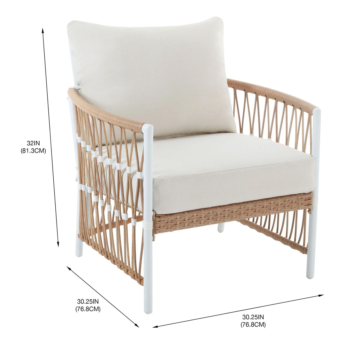 Velmora™ Lilah 2-Pack Outdoor Wicker Lounge Chairs, White